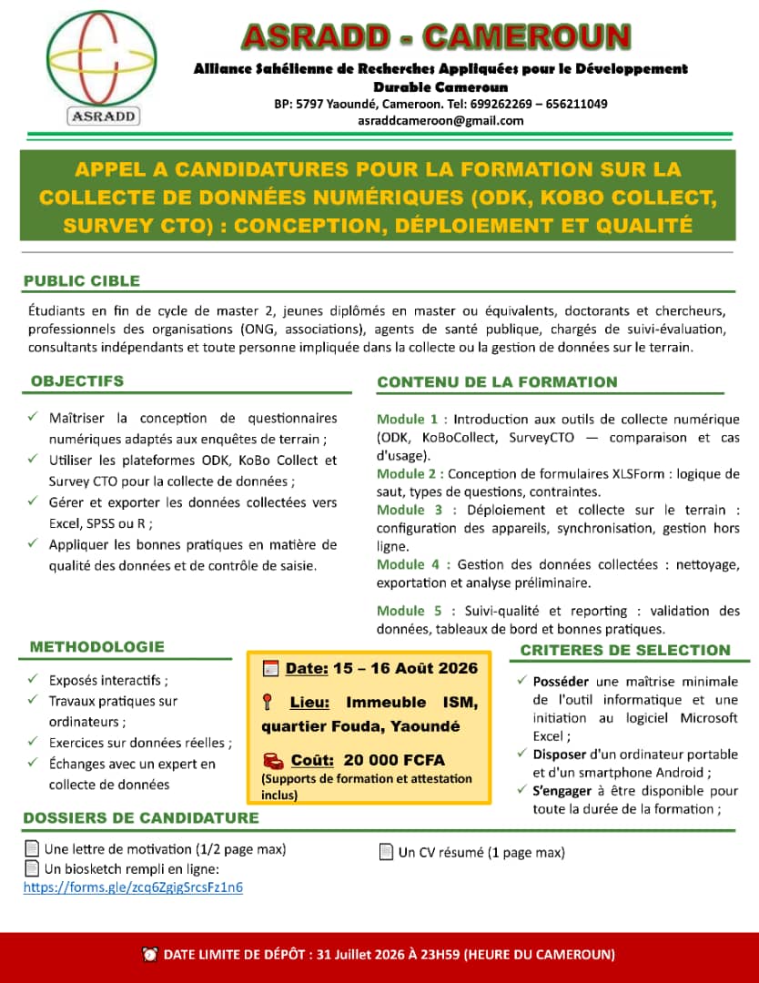 Formation collecte de données